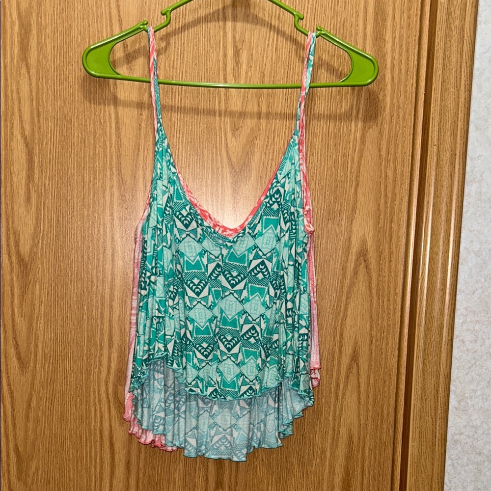 Wet Seal Coral and Teal Patterned Tank Top bundle